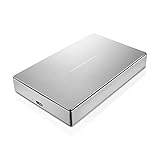 LaCie Porsche Design Mobile Drive, externe Performance und Design Festplatte 4TB, 2.5 Zoll, im Aluminiumgehäuse, USB-C, PC & Mac, silber, Modellnr.: STFD4000400