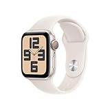 Apple Watch SE (2. Generation) GPS + Cellular 40 mm Smartwatch mit Aluminiumgehäuse in Polarstern und Sportarmband in Polarstern (S/M). Fitness und Schlaftracker, Unfallerkennung, Herzfrequenzmesser