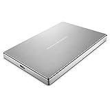 LaCie Porsche Design Mobile Drive, externe Performance und Design Festplatte 2TB, 2.5 Zoll, im Aluminiumgehäuse, USB-C, PC & Mac, silber, Modellnr.: STFD2000400