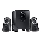 Logitech Z313 2.1 Lautsprecher-System mit Subwoofer, 50 Watt Spitzenleistung, 3.5 mm Eingang, Kopfhörerbuchse, Bedienelemente am Steuergerät, EU Stecker, PC/TV/Tablet/Handy - Schwarz