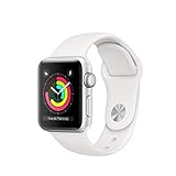 Apple Watch Series 3 GPS, 38 mm Aluminiumgehäuse, Silber, mit Sportarmband, Weiß