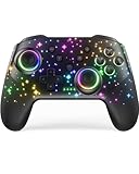 Kabellose Controller, kompatibel mit Switch/Switch Lite/Switch OLED/Windows/iOS/Android, Programmierbarer 1000 mAh Pro Controller mit RGB LED Star Licht One-Key-Pairing Wake Up Turbo Motion Vibration