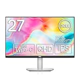 Dell S2722DC USB-C 27 Zoll QHD (2560x1440) Monitor, 75Hz, IPS, 4ms, AMD FreeSync, 99% sRGB, Eingebaute Lautsprecher, USB-C, 2x HDMI, 2x USB, 3 Jahre Garantie, Platinum Silver