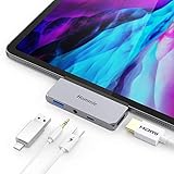 Hommie USB C Hub, 4 in 1 Aluminium mit PD und 4k