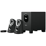 Logitech Z313 2.1 Lautsprecher-System mit Subwoofer, 50 Watt Spitzenleistung, 3.5 mm Eingang, Kopfhörerbuchse, Bedienelemente am Steuergerät, EU Stecker, PC/TV/Tablet/Handy - Schwarz