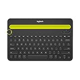 Logitech K480 Kabellose Multi-Device Tastatur für Windows, macOS, iPadOS, Android oder Chrome OS, Bluetooth, Kompakt, PC, Mac, Laptop, Smartphone, Tablet, Deutsches QWERTZ-Layout - Schwarz